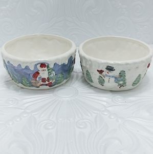 Two  Snow Scene themed Dishes